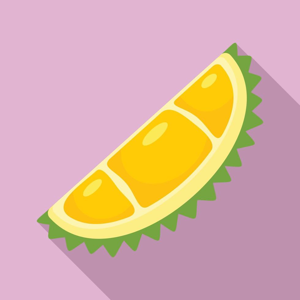 icône de morceau de durian eco naturel, style plat vecteur