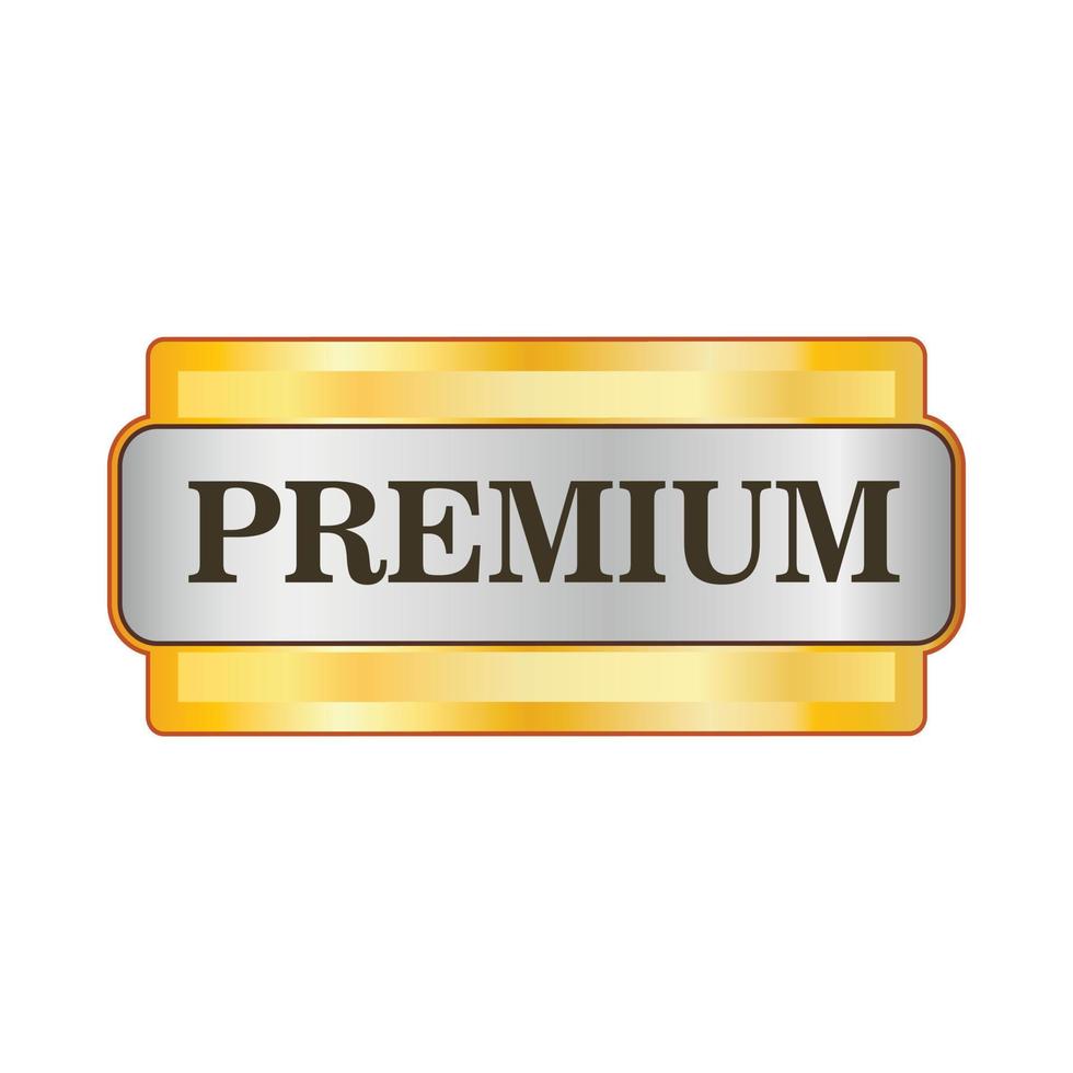 icône d'étiquette dorée premium dans un style plat vecteur