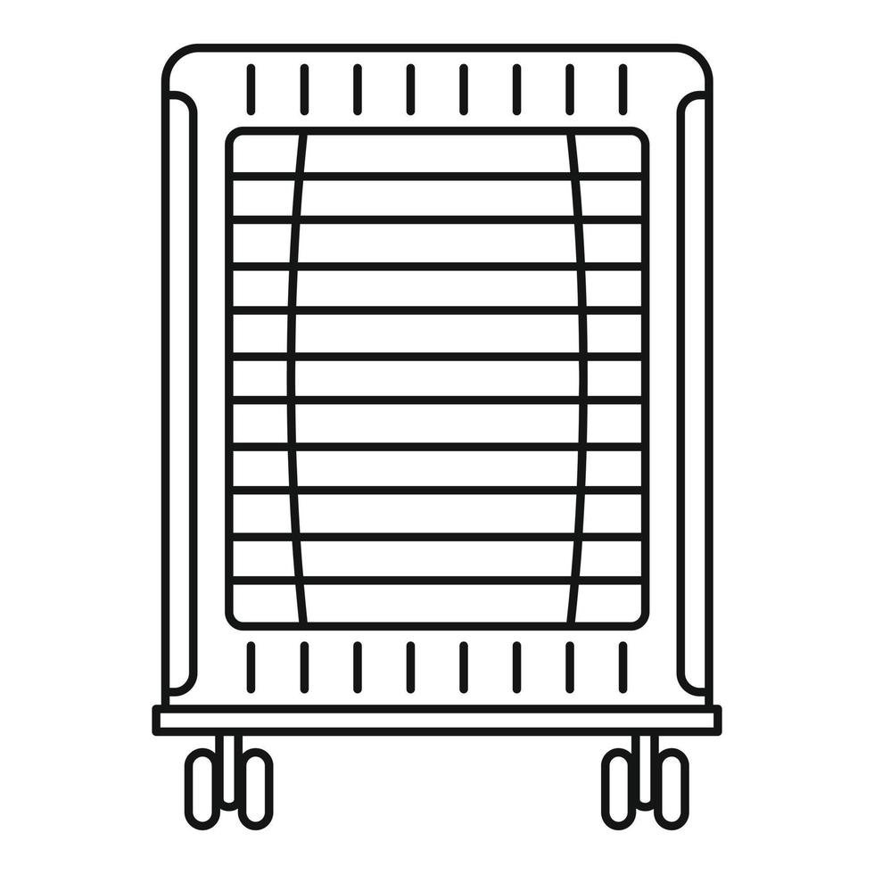 icône de radiateur d'huile domestique, style de contour vecteur