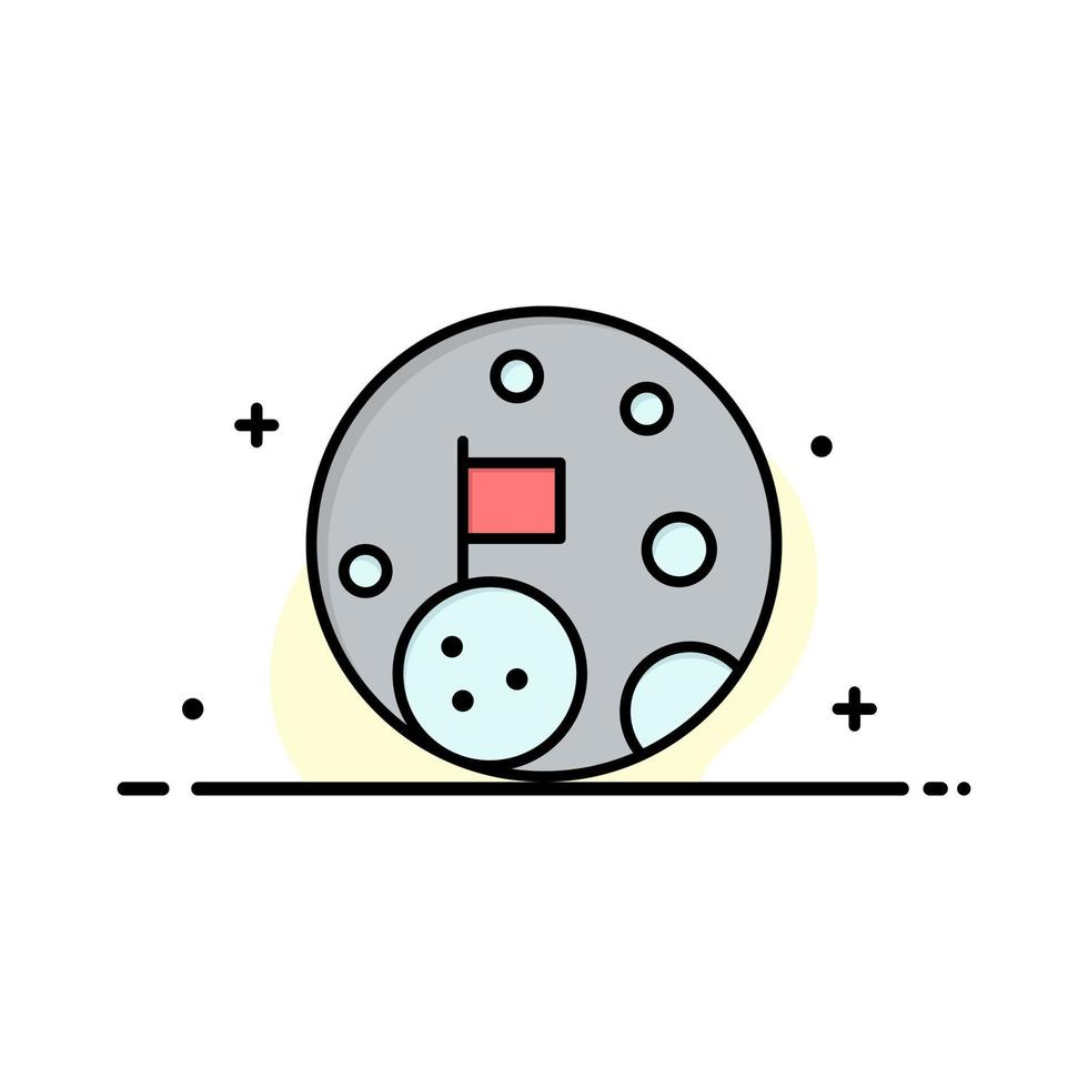 drapeau de la lune espace planète modèle de logo d'entreprise couleur plate vecteur