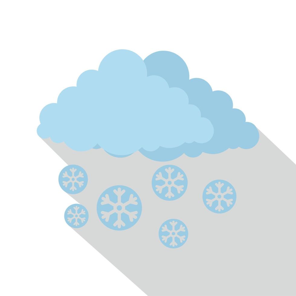 icône de vacances nuage de neige, style plat vecteur