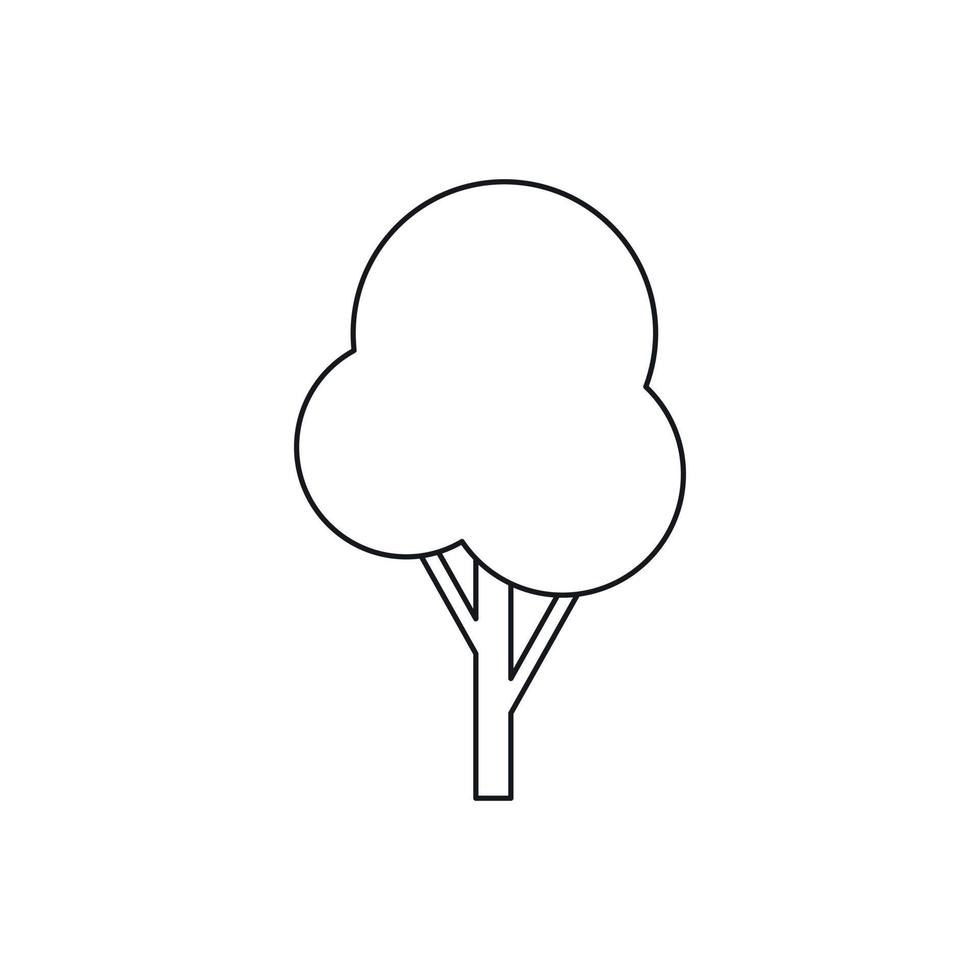 icône d'arbre d'automne, style de contour vecteur