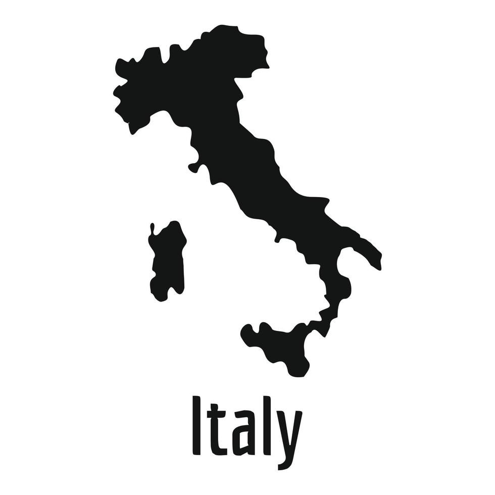 carte de l'italie en vecteur noir simple