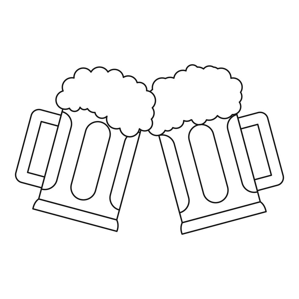 icône de chope de bière, style de contour. vecteur