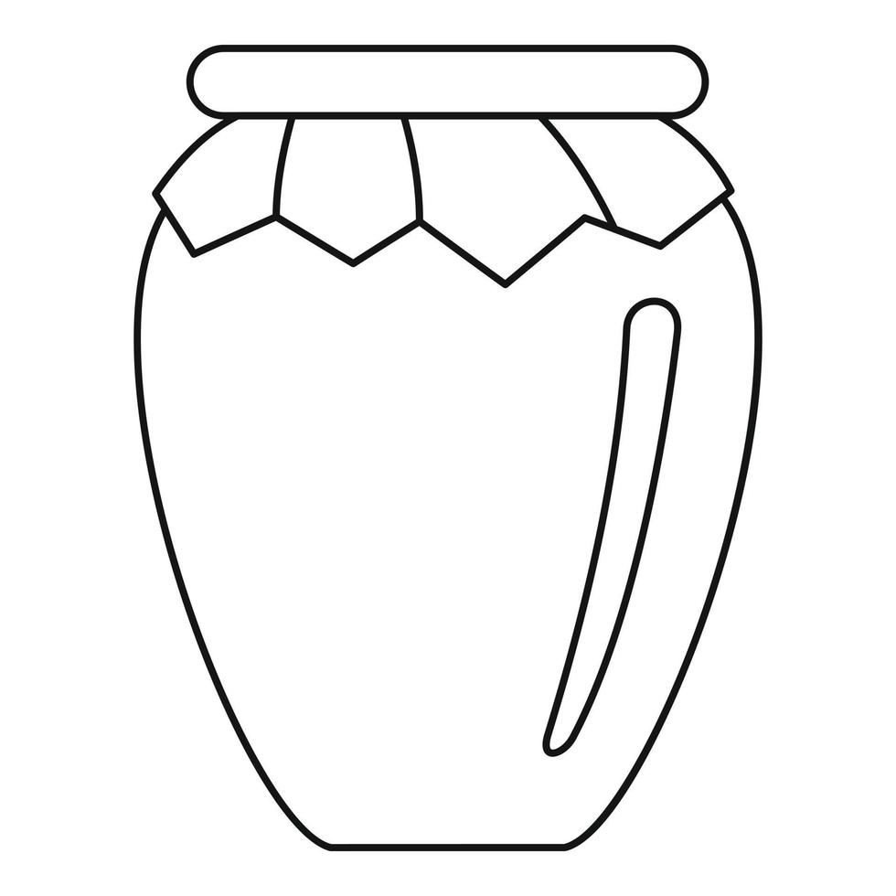 icône de pot de miel, style de contour vecteur