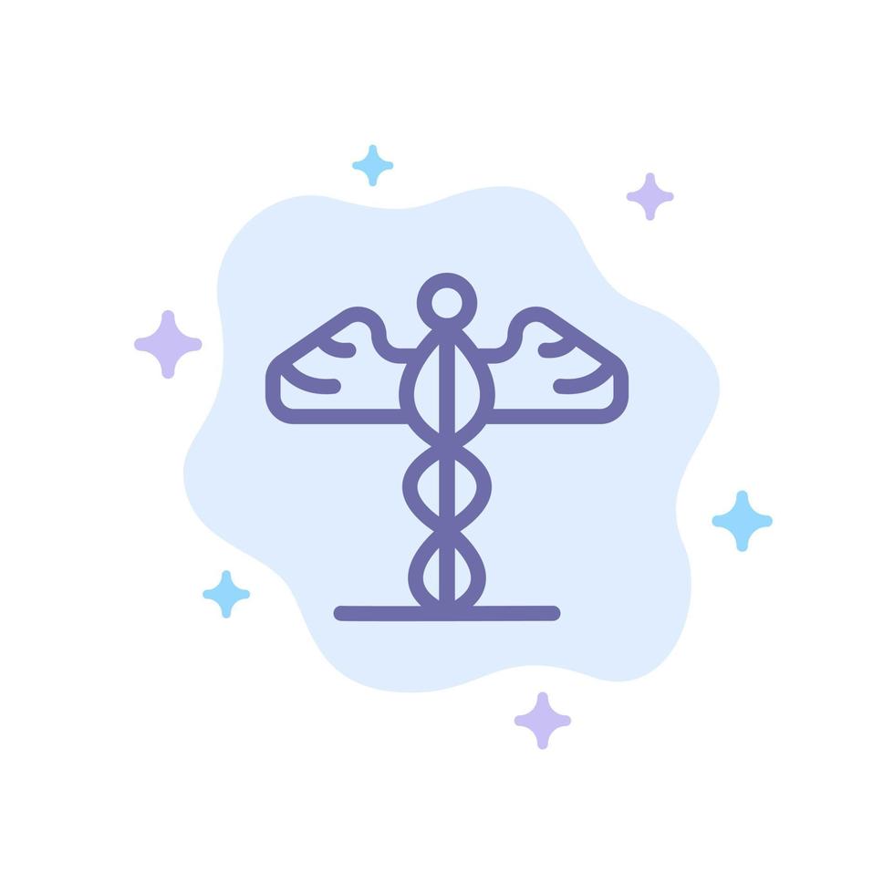 médecine médecine soins de santé grèce icône bleue sur fond de nuage abstrait vecteur