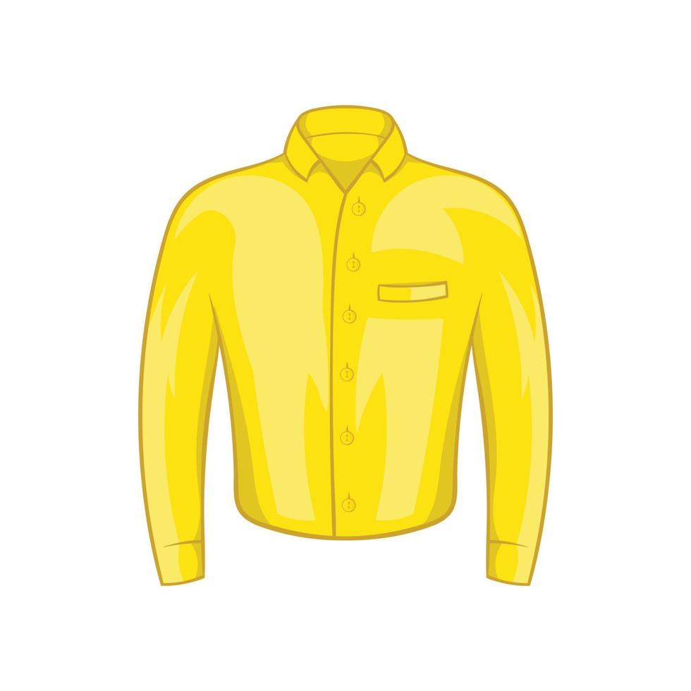 icône de chemise homme jaune, style cartoon vecteur