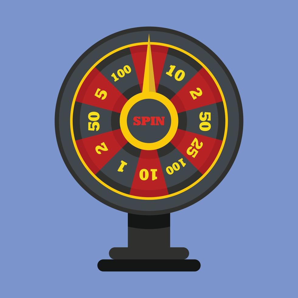 icône de roue de roulette, style plat vecteur