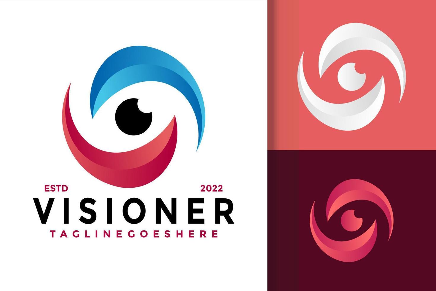 création de logo de vision oculaire, vecteur de logos d'identité de marque, logo moderne, modèle d'illustration vectorielle de conceptions de logo