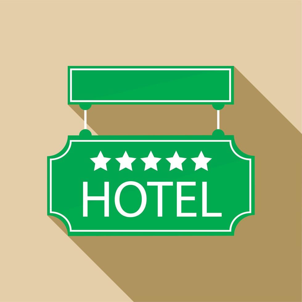 icône de signe d'hôtel cinq étoiles, style plat vecteur
