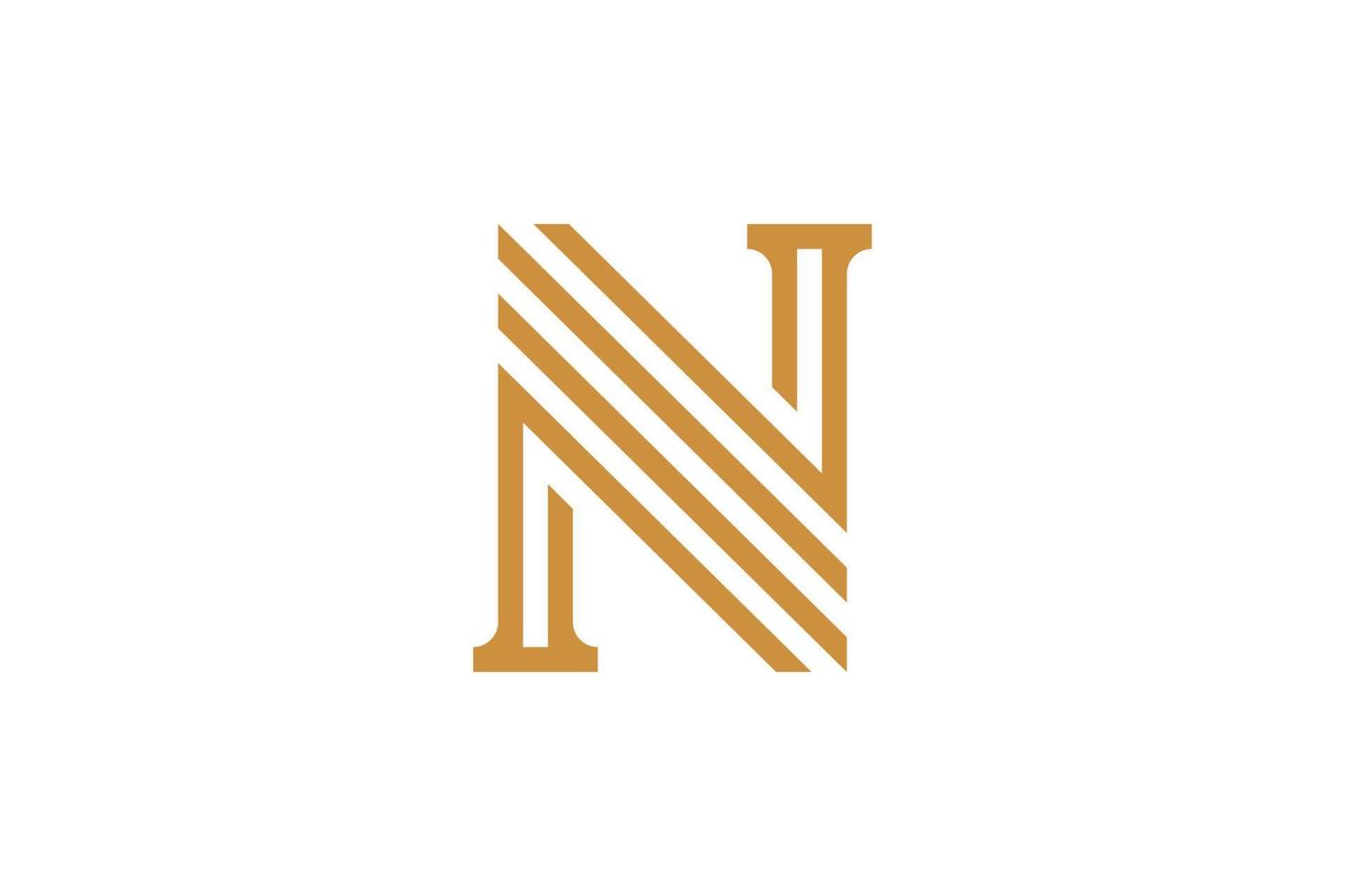 logo de lettre n de style monoline vecteur