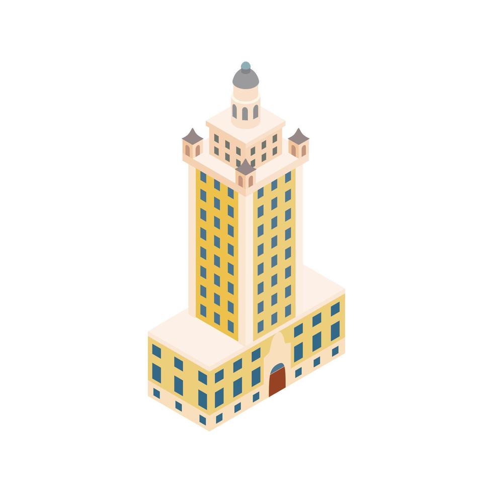 icône de la tour de la liberté à miami, style 3d isométrique vecteur