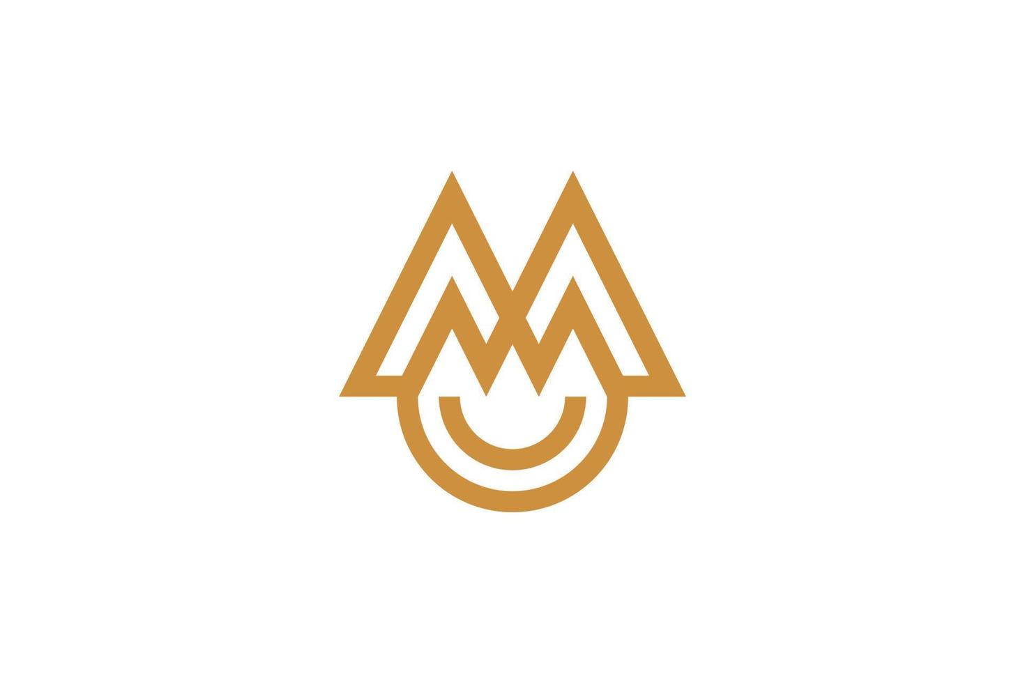 lettre m logo monoline vecteur