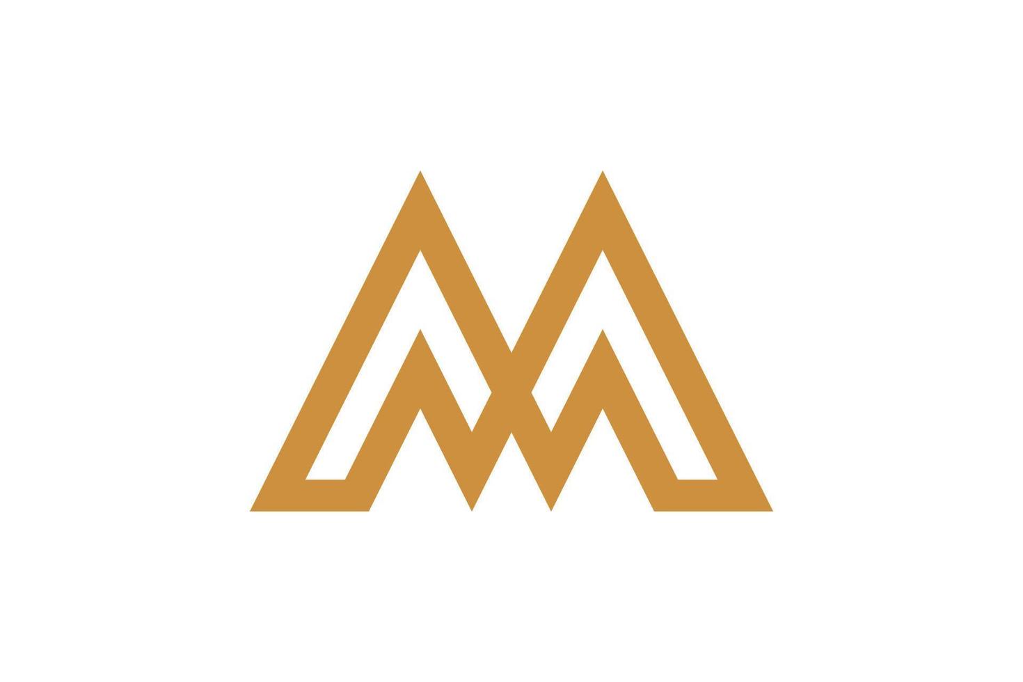 lettre m logo monoline vecteur