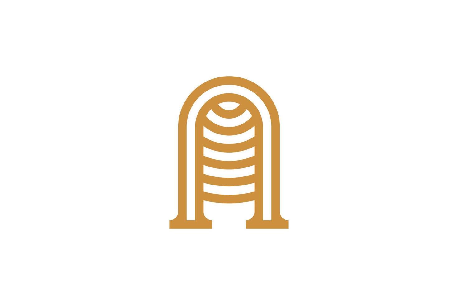 logo de lettre n monoline moderne abstrait vecteur