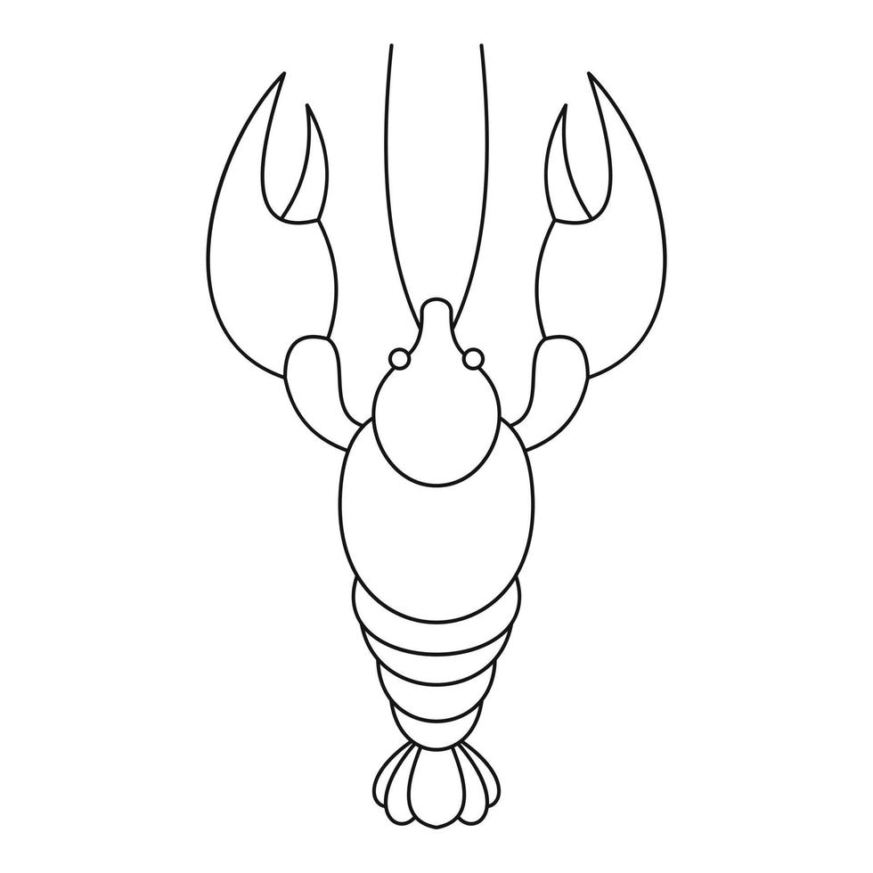 icône de homard, style de contour. vecteur