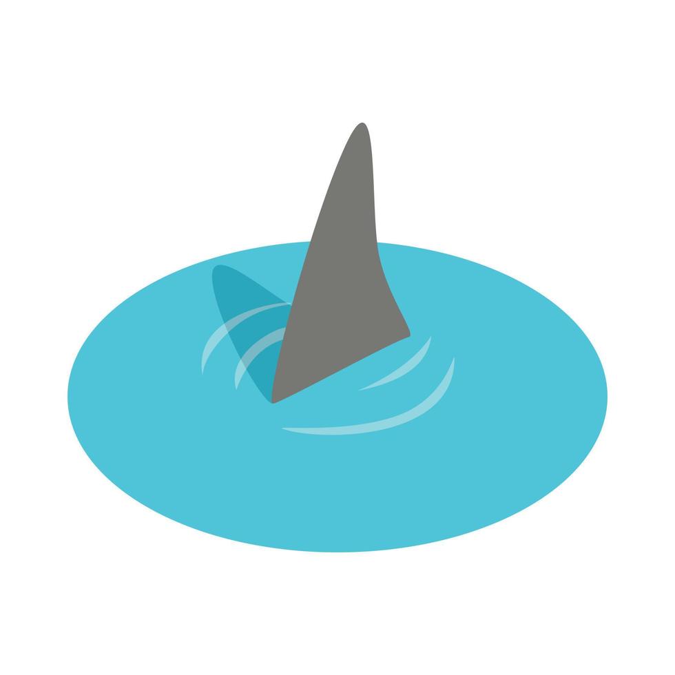 requin dans l'icône de la mer, style 3d isométrique vecteur