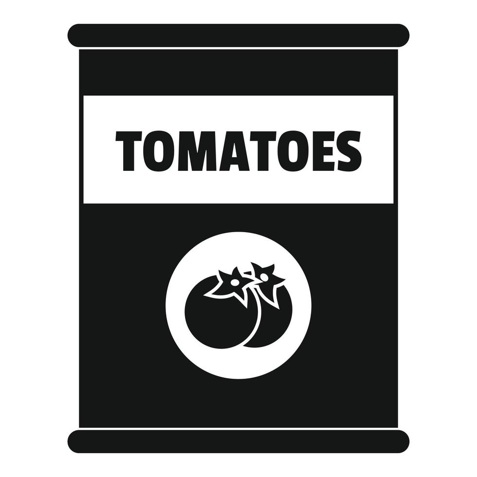 icône de boîte de tomates, style simple vecteur