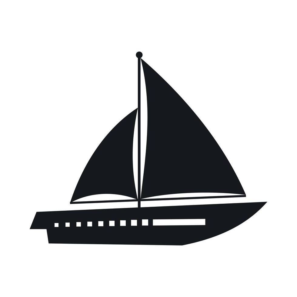icône de yacht à voile, style simple vecteur