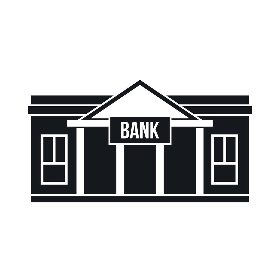 icône de bâtiment de banque, style simple vecteur