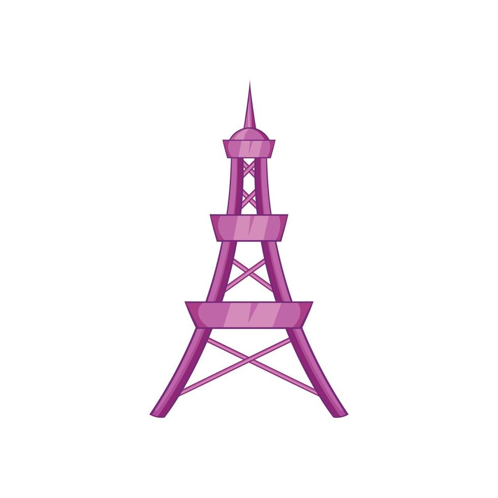 icône de la tour eiffel en style cartoon vecteur
