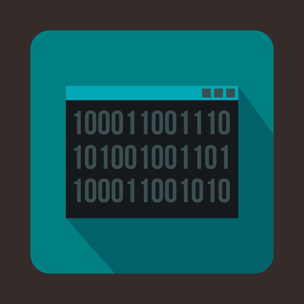 icône de code binaire dans un style plat vecteur
