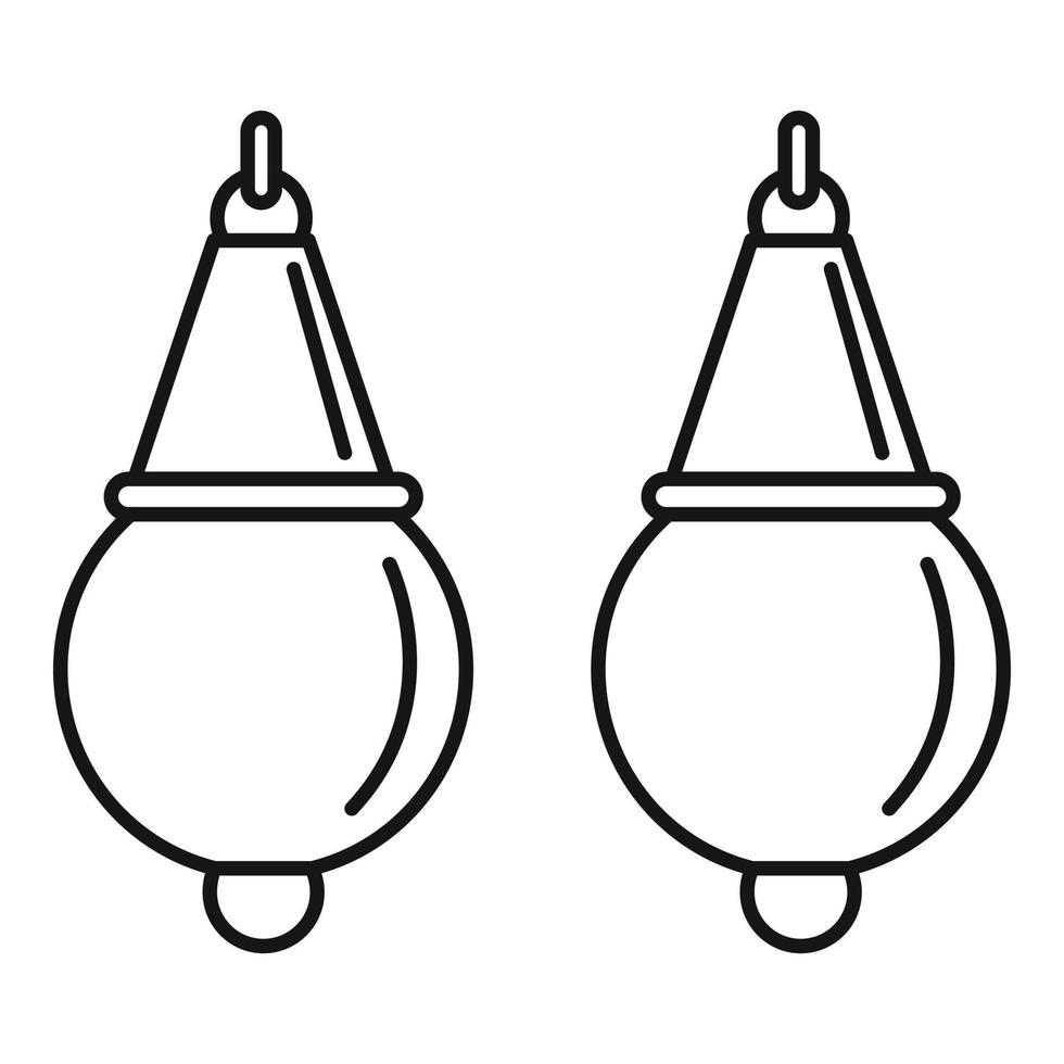 icône de boucles d'oreilles en perles, style de contour vecteur