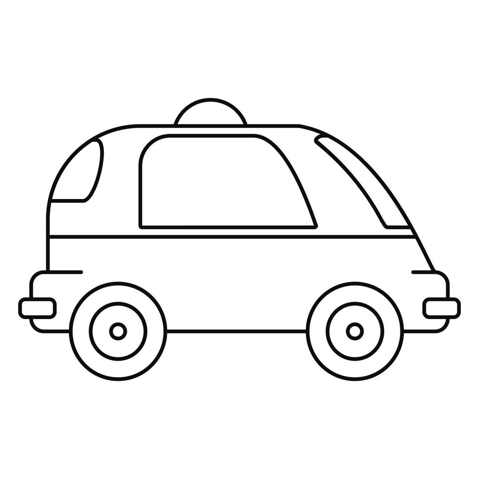 icône de voiture sans conducteur, style de contour vecteur