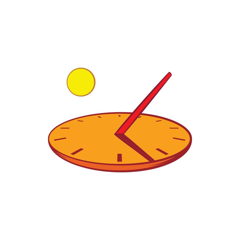 icône de cadran solaire en style cartoon vecteur