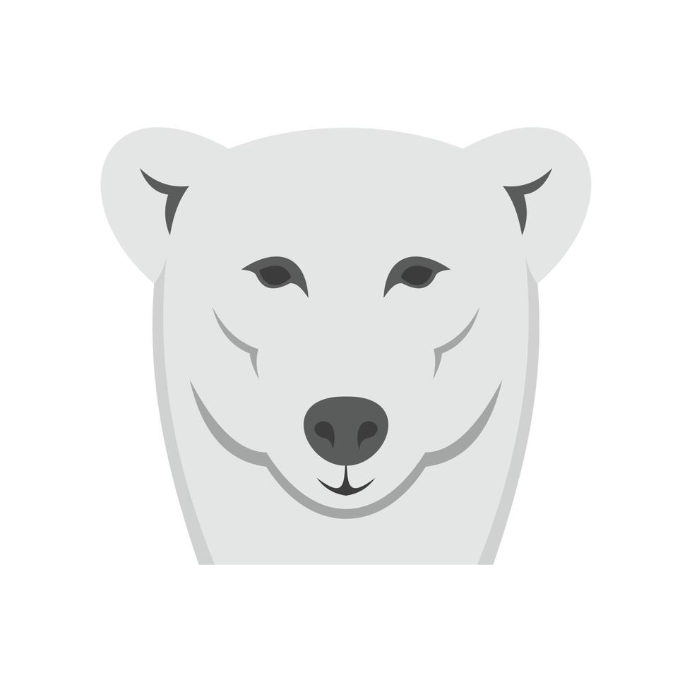 icône d'ours polaire femelle, style plat vecteur