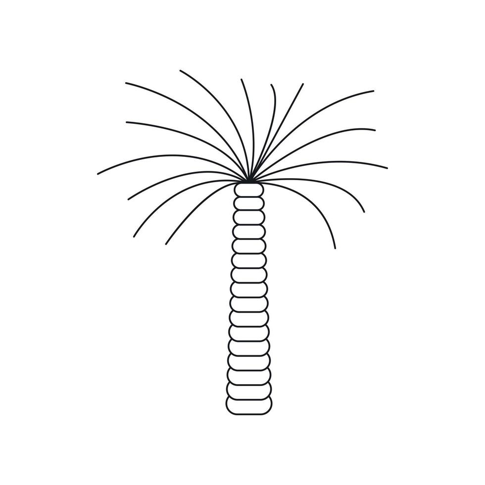 icône de grand palmier, style de contour vecteur