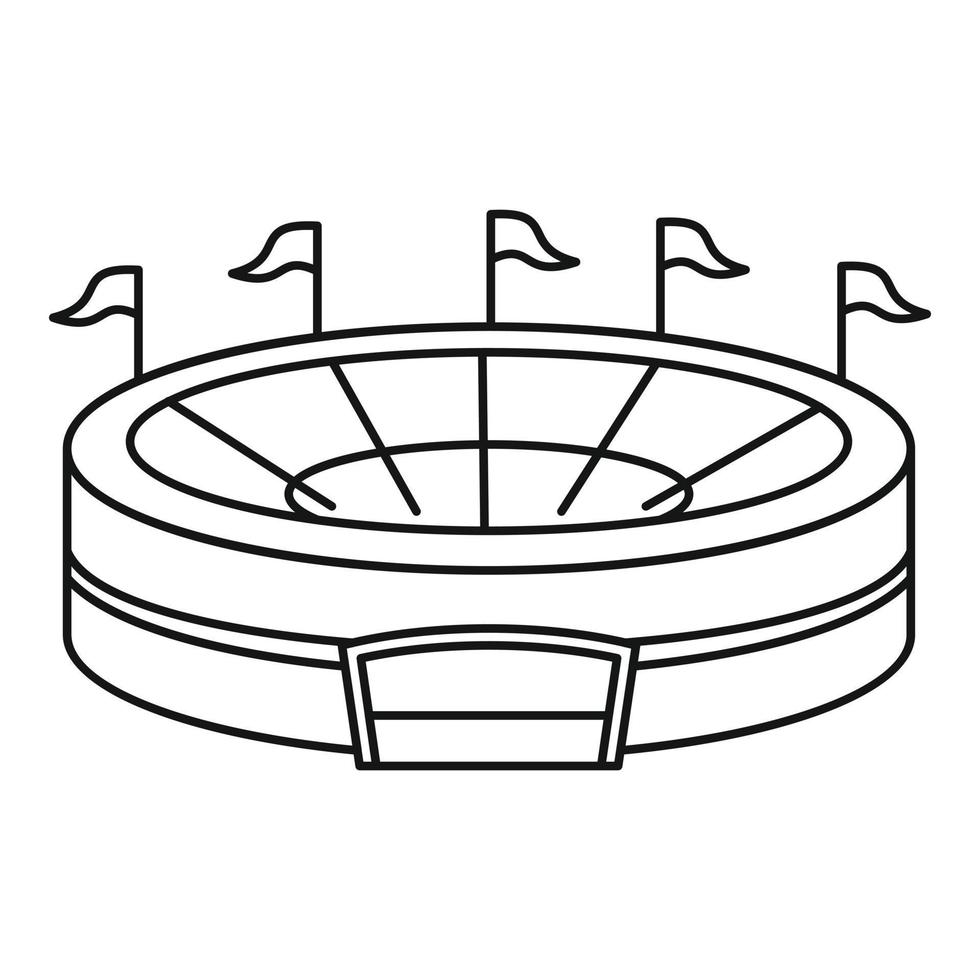 icône d'arène de baseball, style de contour vecteur