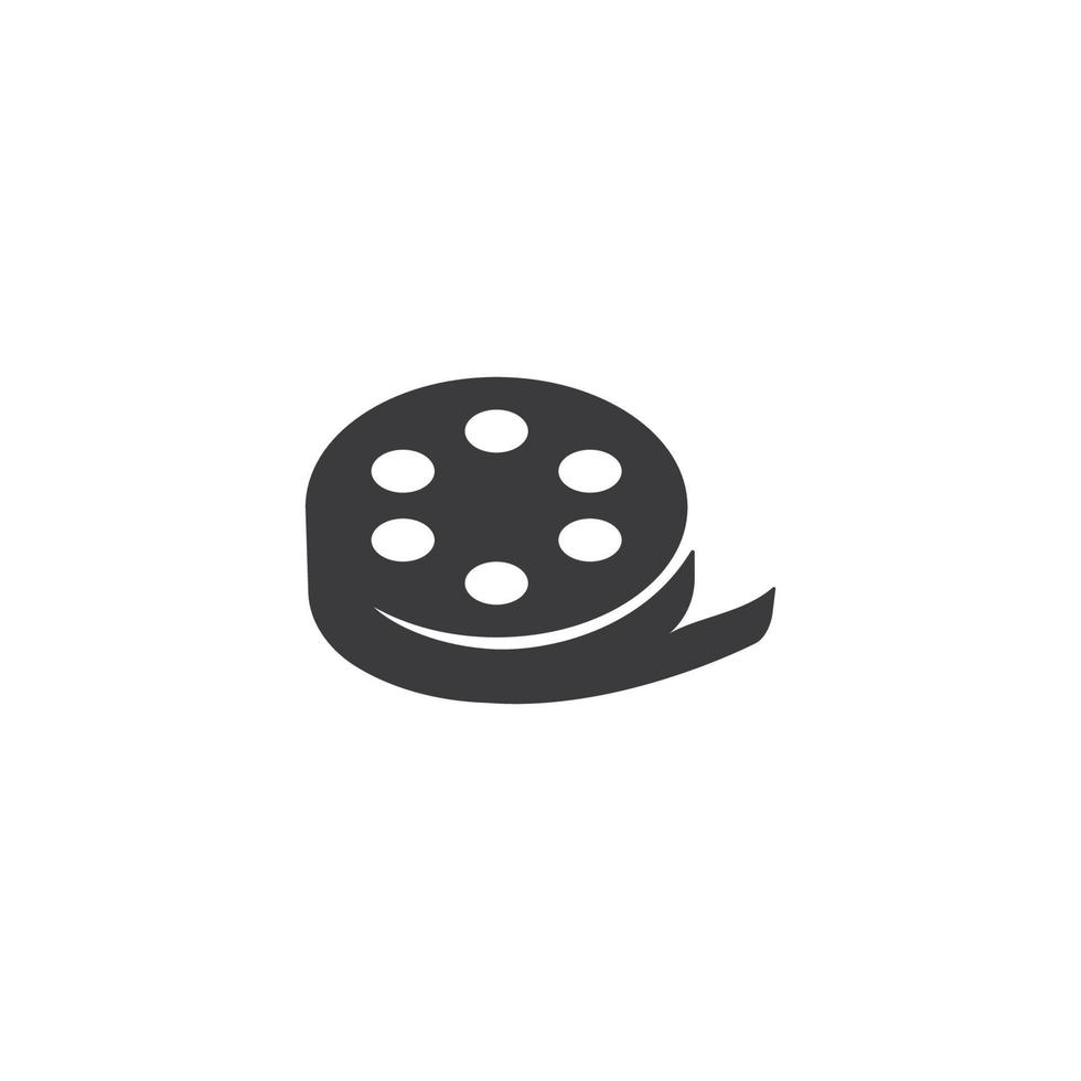 logo de rouleau de film - élément ou icône de conception de cinéma et de film noir vectoriel