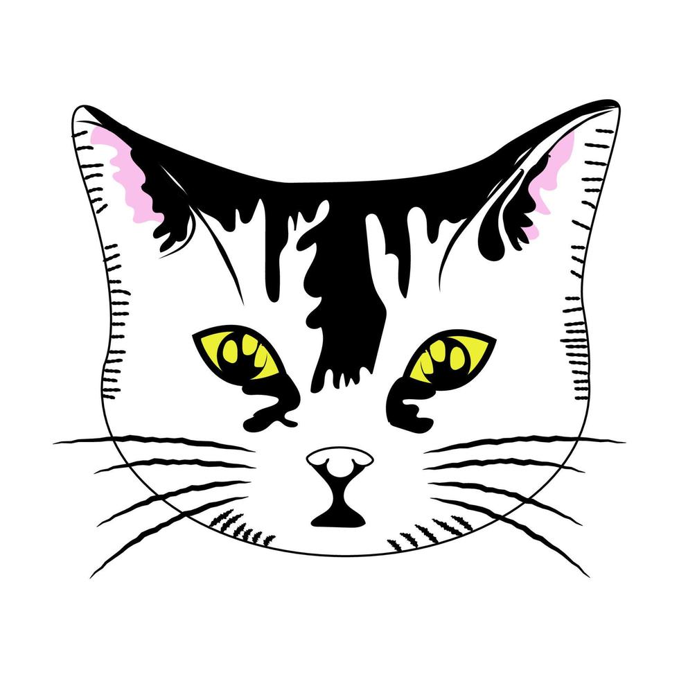 illustration de visage de chat vecteur