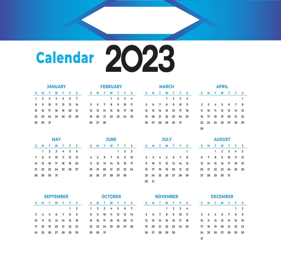 Conception de modèle de calendrier mural et de table 2023 vecteur