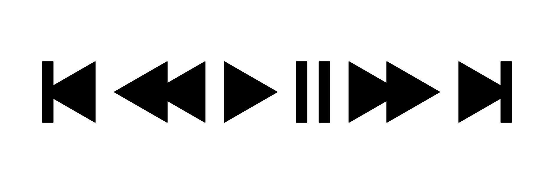 ensemble d'icônes de bouton de lecteur de musique dans un style plat isolé sur fond blanc. vecteur