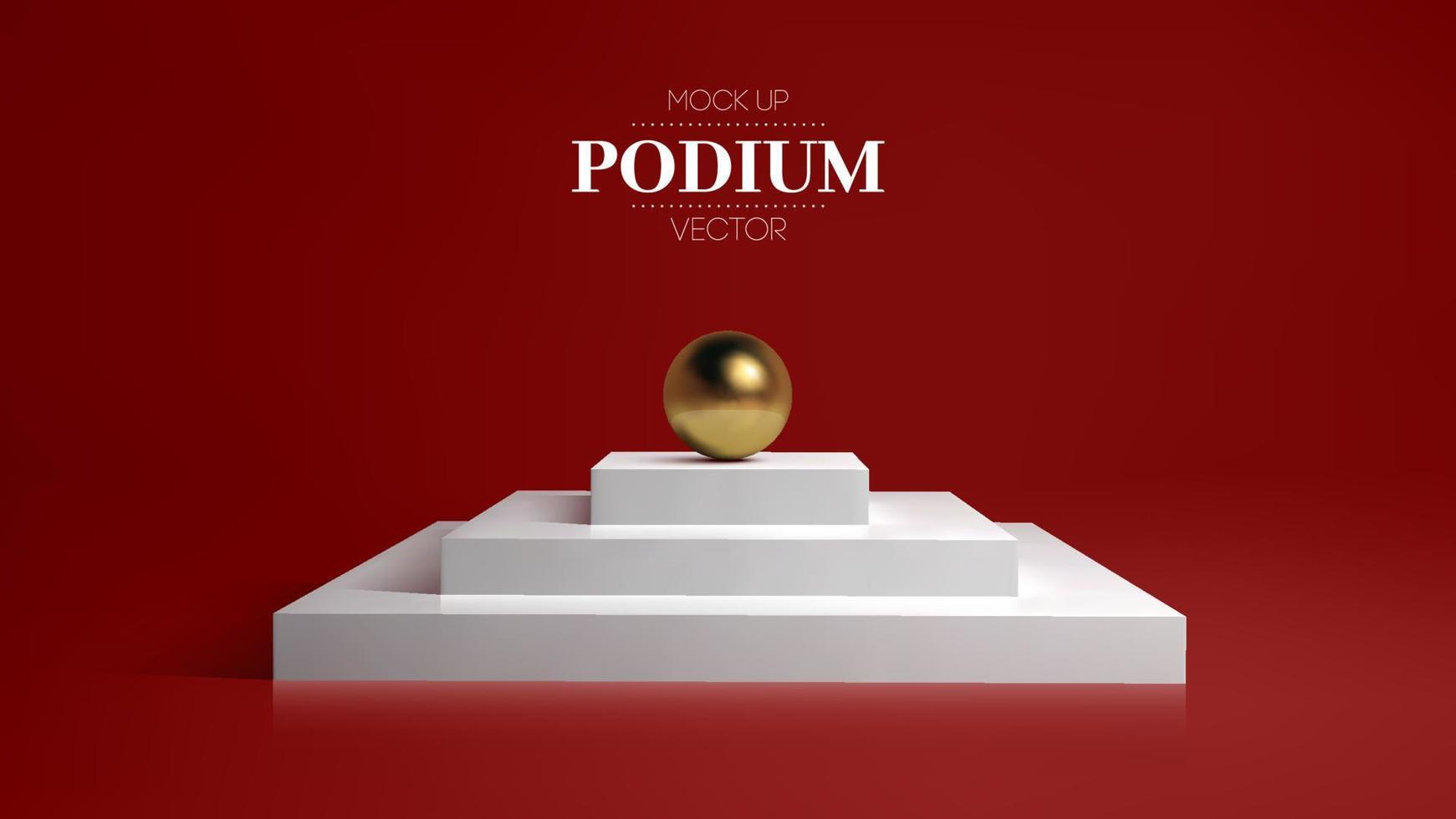 podium blanc 3d sur fond rouge doux. vecteur de podium rond de scène 3d. studio de plate-forme primé.