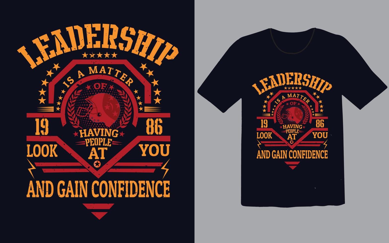 conception de t-shirt de football américain de leadership vecteur