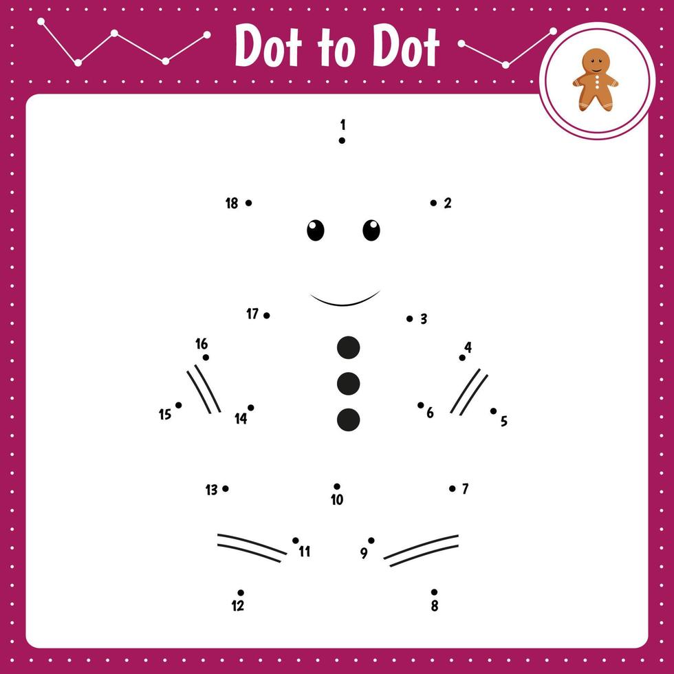 relier les points. biscuit. jeu éducatif point à point. livre de coloriage pour la feuille de travail d'activité des enfants d'âge préscolaire. vecteur