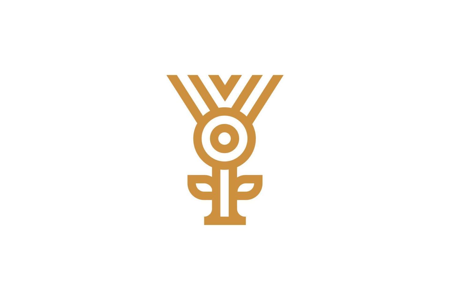 logo simple et moderne lettre y monoline vecteur