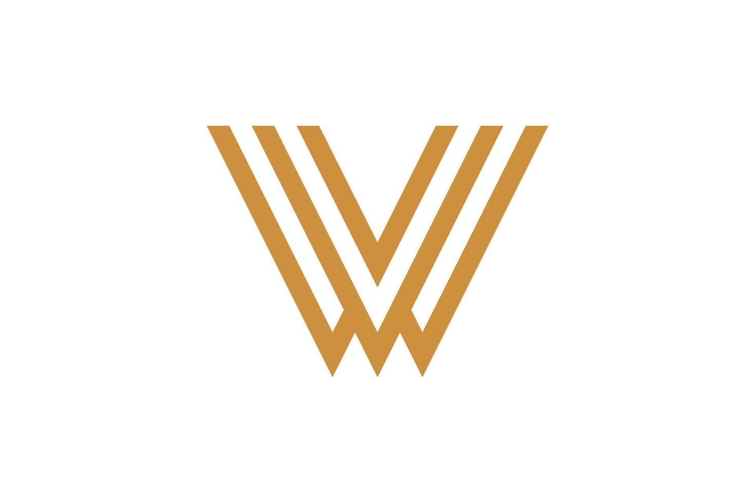 lettre w logo monoline vecteur