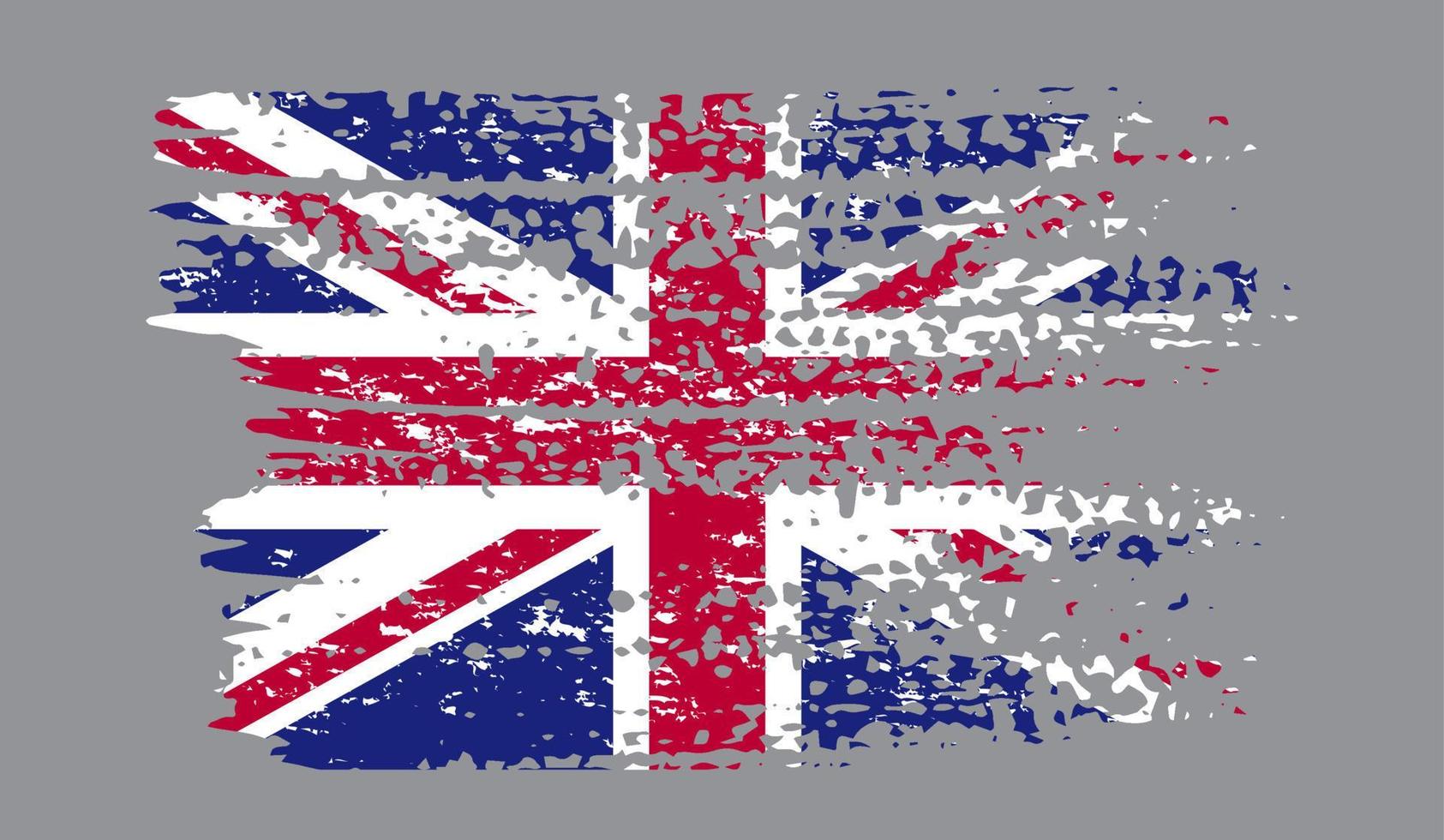 icône du drapeau de la grande-bretagne. Royaume-Uni modèle baner feuillage. illustration vectorielle. vecteur