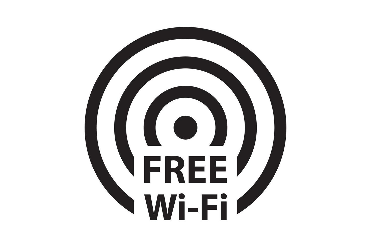 symbole de zone gratuite wifi. signe de signal sans fil. icône de vecteur Internet mobile.