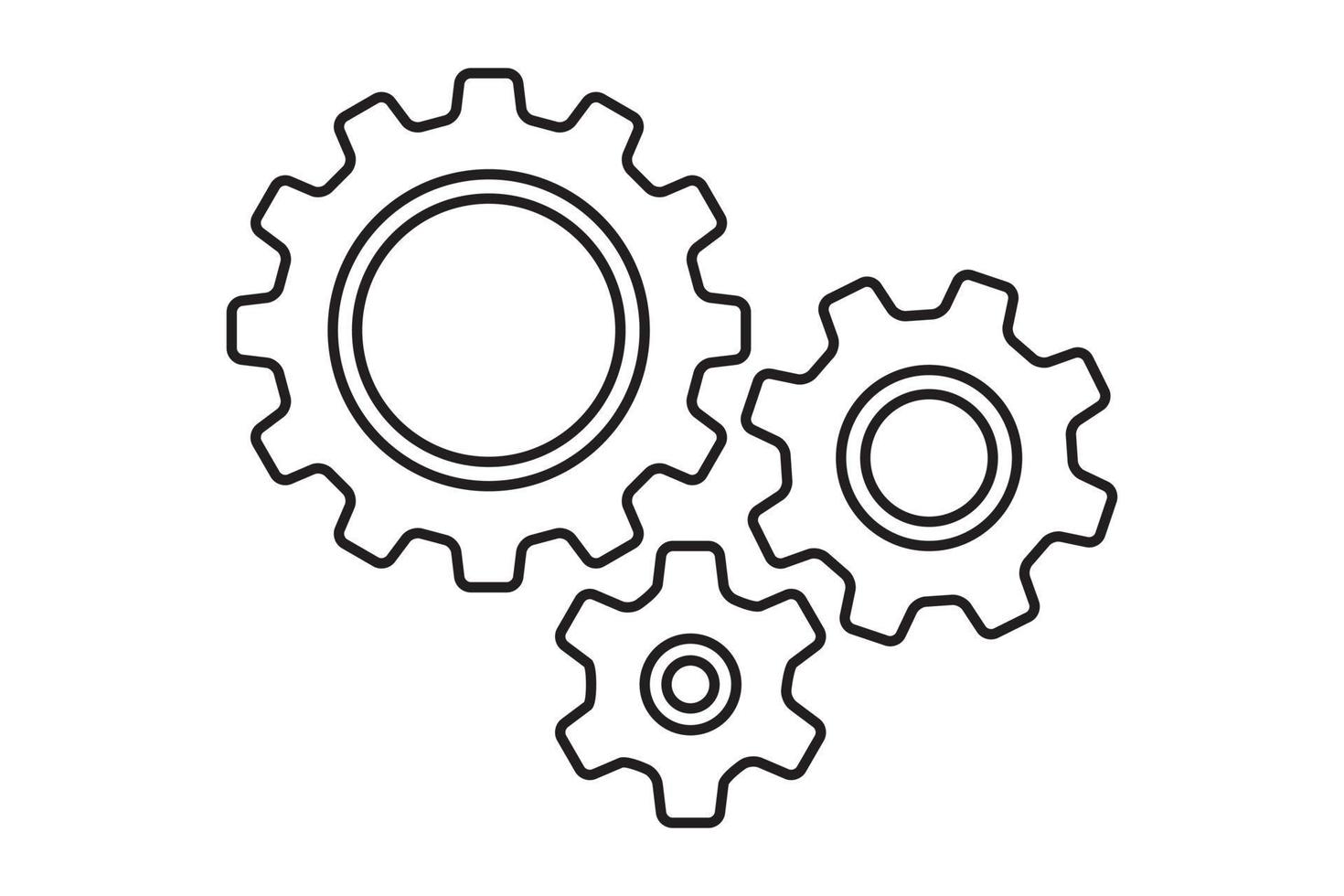 vecteur d'icône de réglage avec élément d'engrenage de rouage de travail. symbole du mécanisme à crémaillère.