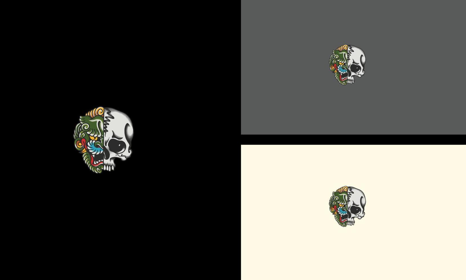 tête crâne zombie illustration vectorielle conception de mascotte vecteur