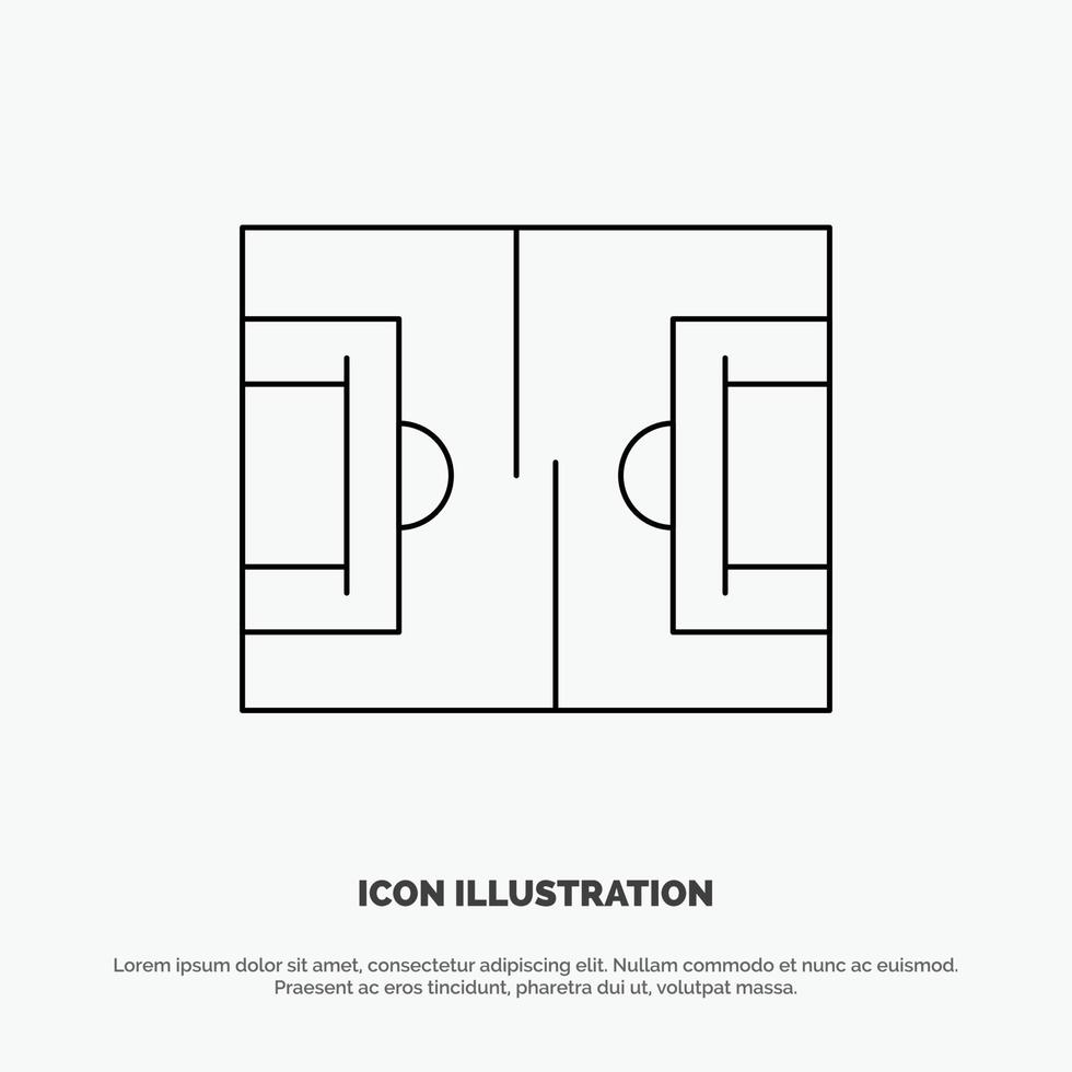 icône de ligne de vecteur de football de sport de terrain de football