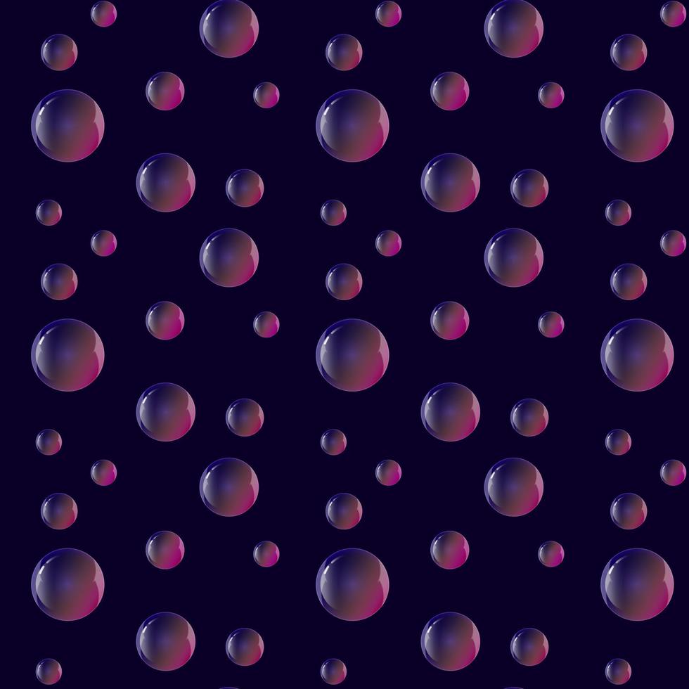 collection de bulles de savon réalistes sur un motif sans couture. sphère eau-air. illustration vectorielle vecteur