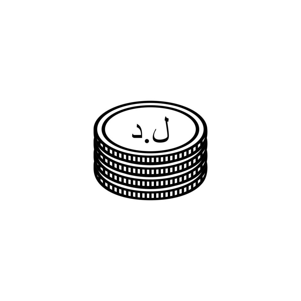 symbole d'icône de devise libyenne, dinar libyen, signe lyd. illustration vectorielle vecteur