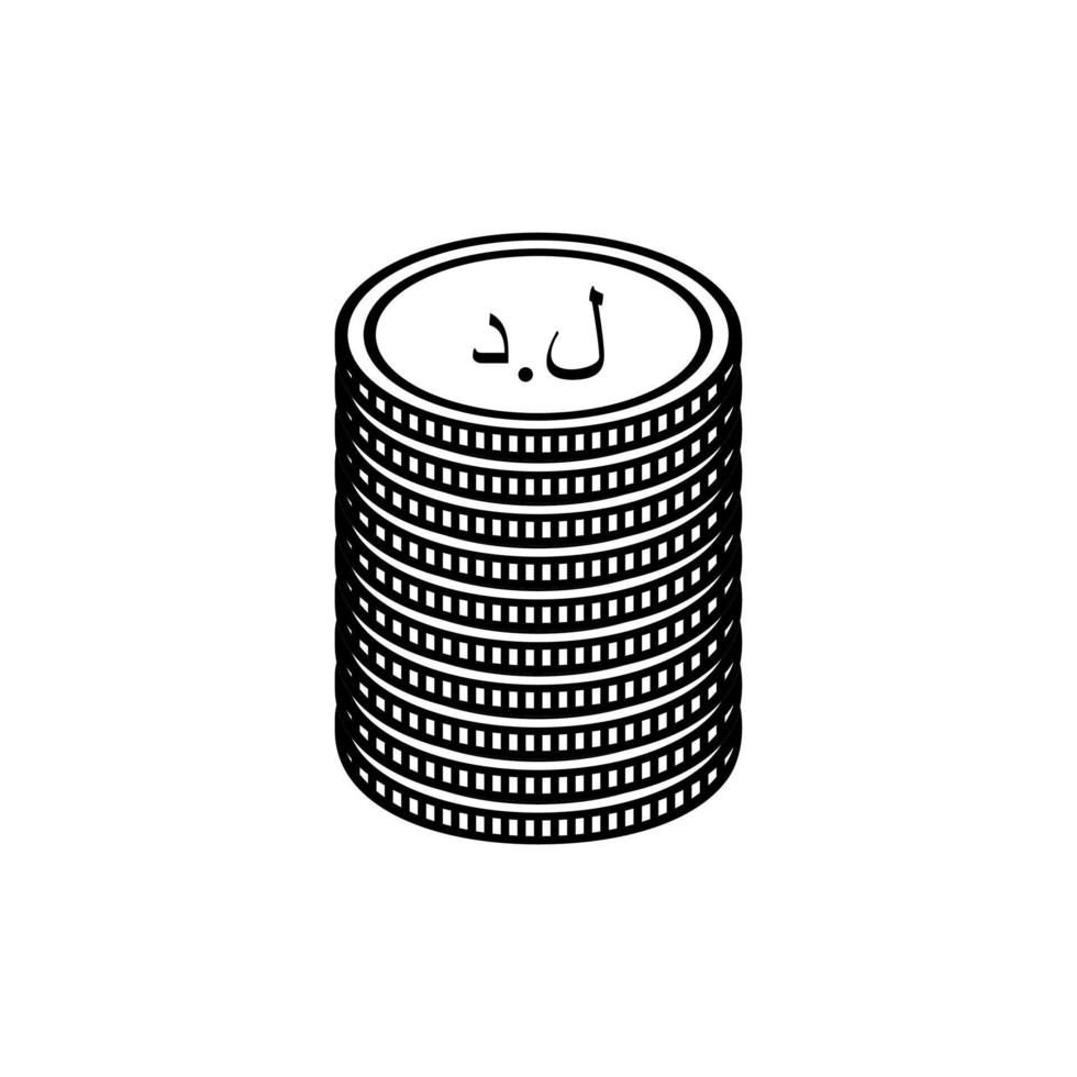 symbole d'icône de devise libyenne, dinar libyen, signe lyd. illustration vectorielle vecteur