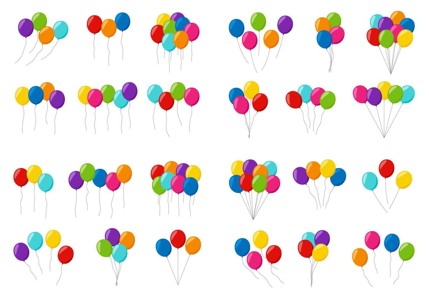 ensemble de ballons d'hélium colorés vecteur